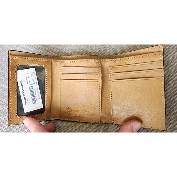 Mens Leather Tri-fold‎ Wallet Floral Tooled C1301T by Ranger Belt Company - Picture 5 of 9